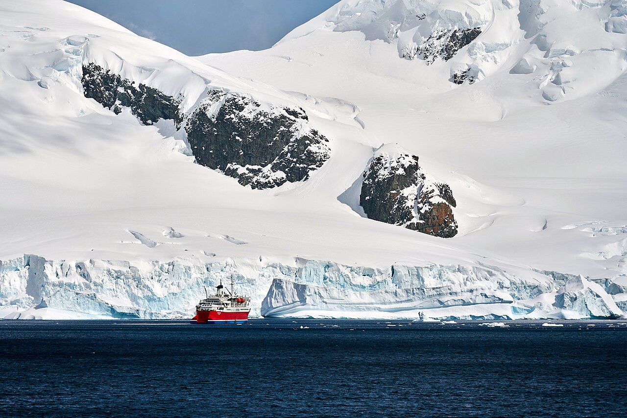 Expedition vessel in Antarctica